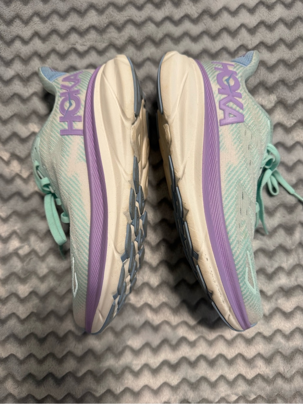Hoka Women's Mint Green & Lavender Athletic Running Shoes - Picture 6 of 14